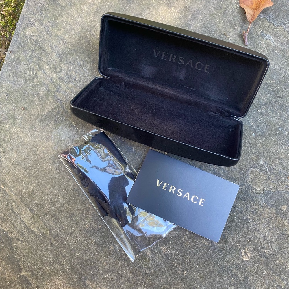 Versace black hard case eye glasses eyeglasses